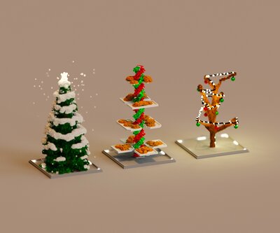 Three Christmas Trees